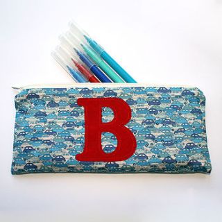 personalised boy's pencil case   blue cars by nickynackynoo