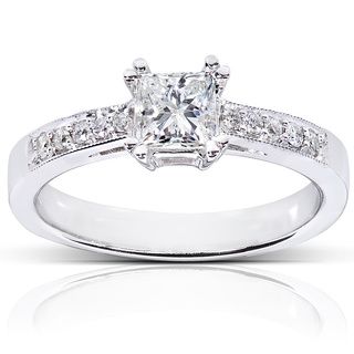 Annello   Anillo de compromiso de oro blanco 14 K con diamante de 5/8 ct peso total (H I, I1 I2) Annello Engagement Rings