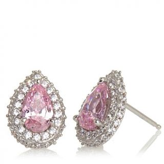 Jean Dousset 2.8ct Absolute™ Pink Pear Solitaire Pavé Stud Earring