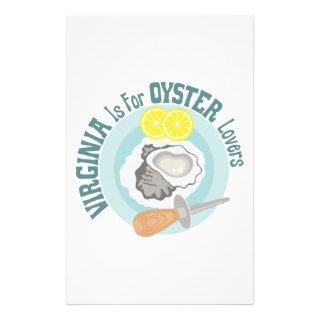 Virginia Is For Oyster Lovers Stationery Paper