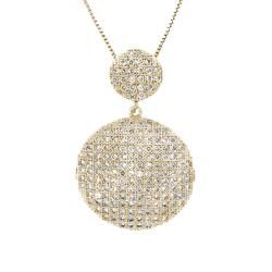 Moise 14k Gold over Silver Clear Cubic Zirconia Cascade Circle Necklace Moise Cubic Zirconia Necklaces