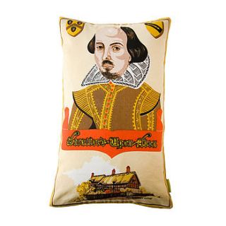 upcycled vintage 1970s shakespeare cushion by hunted and stuffed