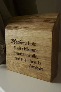 mums solid oak quote plaque by bespoak