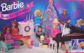 Barbie Home For The Holidays Playset w Tree & Sticker Ornaments (1994 Arcotoys, Mattel) Toys & Games