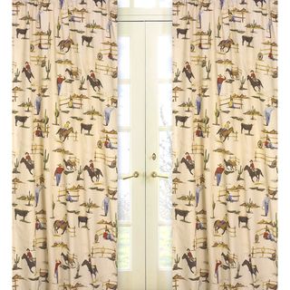 Wild West Cowboy and Horses 84 inch Curtain Panel Pair Sweet Jojo Designs Curtains