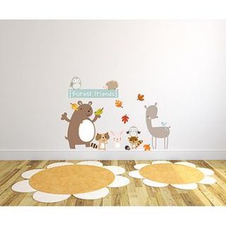 forest friends fabric wall stickers by littleprints