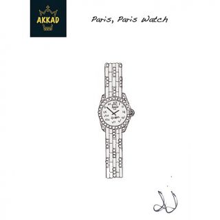 AKKAD "Paris, Paris" Pavé Crystal Link Bracelet Watch