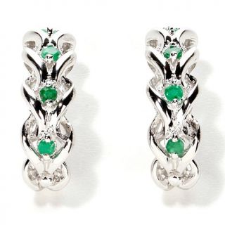 Victoria Wieck .24ct Emerald J Hoop Earrings