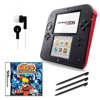 Nintendo 2DS Red Bundle with Naruto Ninja Destiny Game and Accessories