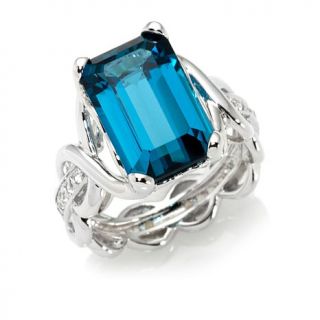 Victoria Wieck London Blue Topaz and White Topaz Sterling Silver Eternity Ring
