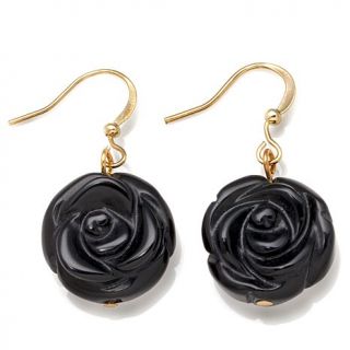 AMEDEO NYC® Handcarved Flower Gemstone Drop Earrings