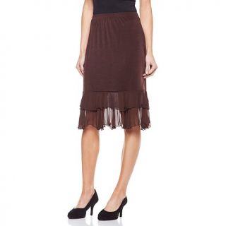 Slinky® Brand Short Skirt with Chiffon Ruffle Hem
