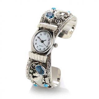 Chaco Canyon Couture Multigemstone "Horse" Cuff Bracelet Watch