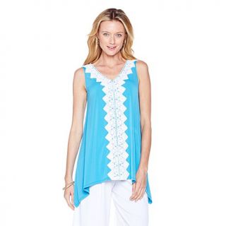 Slinky® Brand Sleeveless Tunic with Crochet Front