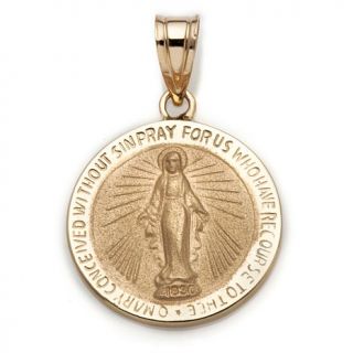 Michael Anthony Jewelry® 14K Yellow Gold "O Mary" Virgin Mary Disc Pendant