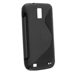 Black S Shape TPU Rubber Skin Case for T Mobile Samsung Galaxy S2 T989 Eforcity Cases & Holders