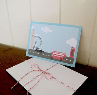 pack of four london themed postcards by sarah hurley designs