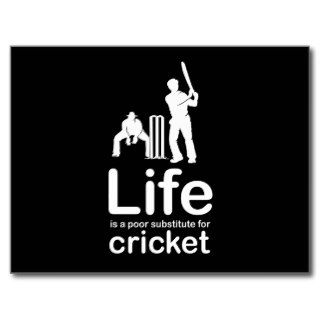 Cricket v Life   Black Post Card