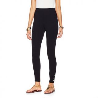 MarlaWynne Jersey Knit Leggings with Button Detail