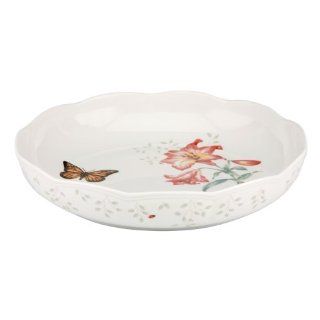 Lenox Butterfly Meadow Low Serve Bowl, White Fine China Place Settings Kitchen & Dining