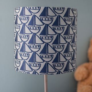 children's boat silk lampshade by emma purdie