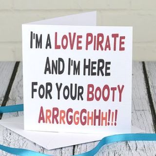 love pirate funny valentine's day card by mirrorin