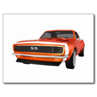 1967 Camaro SS Orange Finish 3D Model Postcard