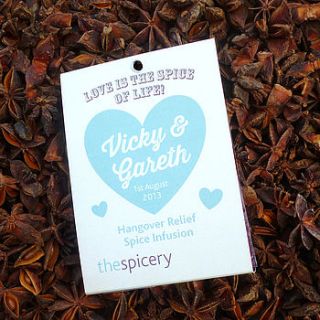 hangover relief spice infusion wedding favour by the spicery