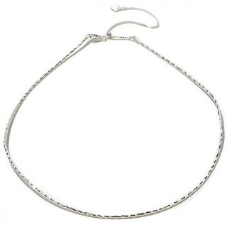 Italian Silver Glitter Wire 16" Necklace with 4" Slide Extender