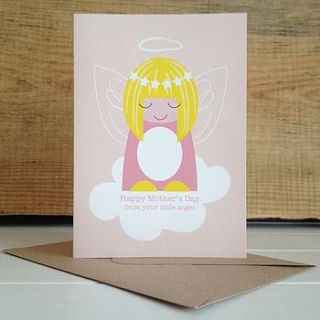 little angel mothers day card by halfpinthome