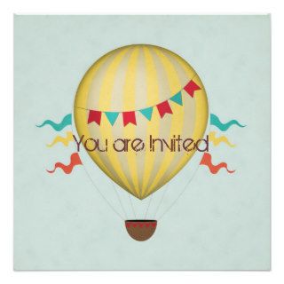Hot Air Balloon Baby Shower Custom Invite