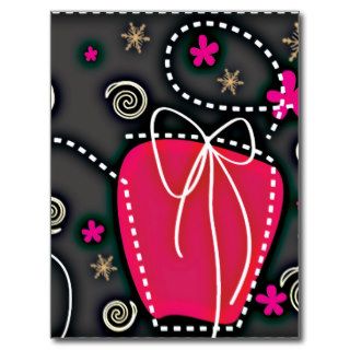 Gift Box PINK BLACK WHITE EMO GIRLY BACKGROUNDS WA Postcards