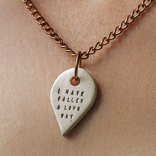 'i have fallen a long way' necklace by bookish england