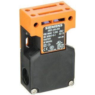 Siemens 3SE2 243 0XX Interlock Switch, Molded Plastic Enclosure, Top and Side Entry, M20 x 1.5 Connecting Thread, 30N Extraction Force, 3 Slow Action Contacts, 52mm Enclosure Width Electronic Component Limit Switches