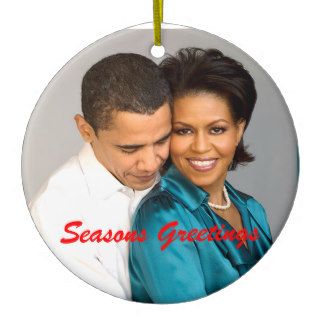 Obama Seasons Greetings Christmas Ornament