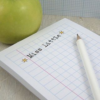personalised notepad for teacher by xoxo stationery