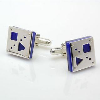 silver and perspex shapes cufflinks by nicola hurst designer jewellery