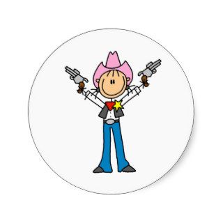 Stick Figure Cowgirl Sheriff Stickers