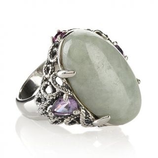 Jade of Yesteryear Jade and Gemstone Sterling Silver "Multiple Happiness&q