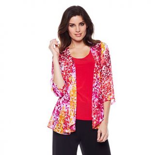 3/4 Sleeve Printed Jacket and Tank Set