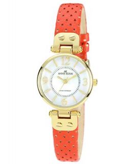 Anne Klein Watch, Womens Orange Perforated Leather Strap 26mm 10 9888MPOR   Watches   Jewelry & Watches
