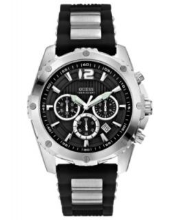 GUESS Watch, Mens Chronograph Stainless Steel and Carbon Fiber Bracelet 46mm U18507G2   Watches   Jewelry & Watches