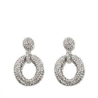 Real Collectibles by Adrienne® Pavé Crystal Oval Link Drop Earrings