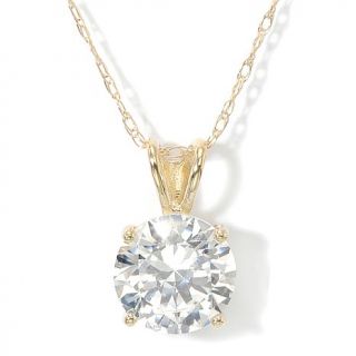 Absolute 14K Gold Round Solitaire on 18in Necklace