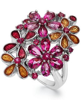 Sterling Silver Sterling Silver Pink Mystic Topaz Flower Ring (3 1/6 ct. t.w.)   Rings   Jewelry & Watches