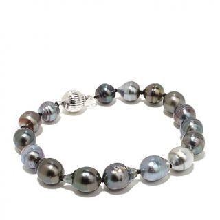 Tara Pearls 9 11mm Cultured Tahitian Pearl Sterling Silver 8" Bracelet