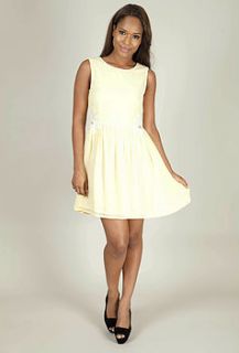 renee dress in lemon by rise boutique