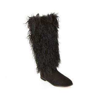 Iris Apfel Suede and Mongolian Fur Boots