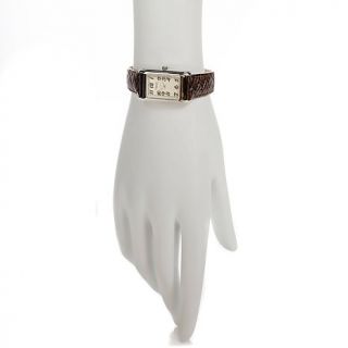 Caravelle Bulova Ladies' Silvertone Brown Leather Strap Watch