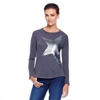 DG2 Sequin Star Hi Low Sweater